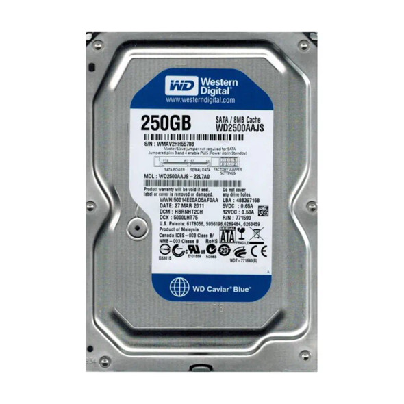 WD2500AAJS-22L7A0 - Western Digital Caviar Blue 250GB 7200RPM SATA 3Gb/s 8MB Cache 3.5-inch Hard Drive
