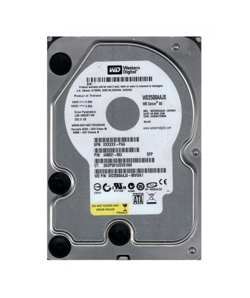 WD2500AAJS-60VWA1 - Western Digital Caviar Blue 250GB 7200RPM SATA 3Gb/s 8MB Cache 3.5-inch Hard Drive