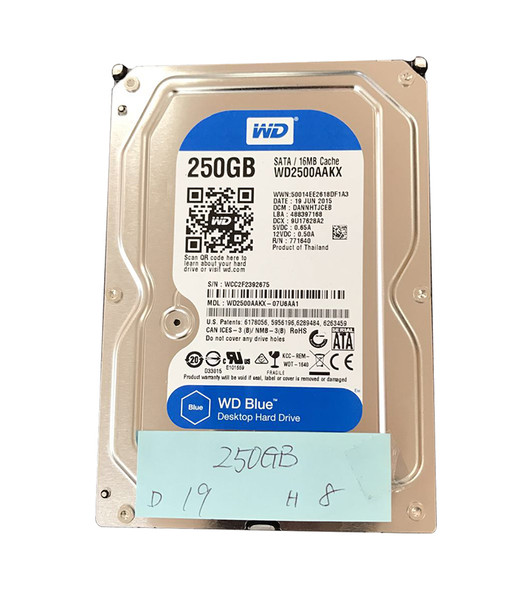 WD2500AAKX-07U6AA1 - Western Digital Caviar Blue 250GB 7200RPM SATA 6Gb/s 16MB Cache 3.5-inch Hard Drive