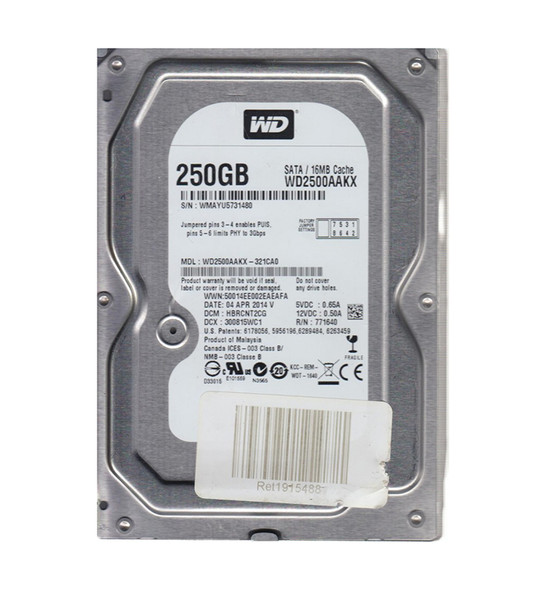 WD2500AAKX-321CA0 - Western Digital Caviar Blue 250GB 7200RPM SATA 6Gb/s 16MB Cache 3.5-inch Hard Drive