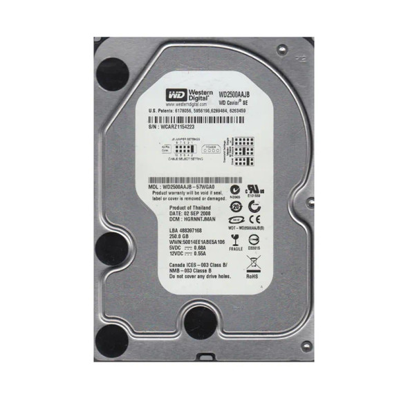 WD2500AAJB-57WGA0 - Western Digital Caviar Blue 250GB PATA 7200RPM 8MB Cache 3.5-inch Hard Drive