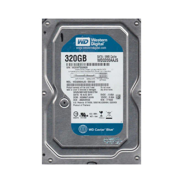 WD3200AAJS-00V4A0 - Western Digital Caviar Blue 320GB 7200RPM SATA 3Gb/s 8MB Cache 3.5-inch Hard Drive