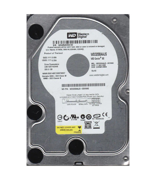 WD3200AAJS-00VWA0 - Western Digital Caviar Blue 320GB 7200RPM SATA 3Gb/s 8MB Cache 3.5-inch Hard Drive