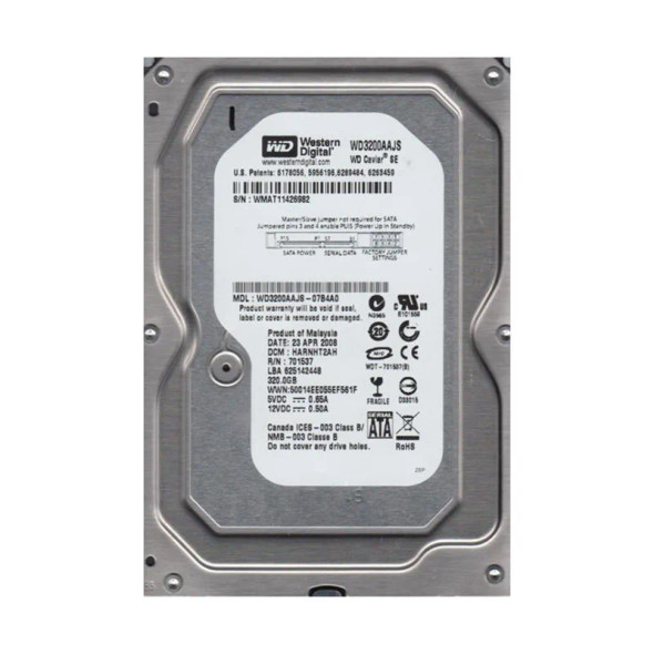 WD3200AAJS-07B4A0 - Western Digital Caviar Blue 320GB 7200RPM SATA 3Gb/s 8MB Cache 3.5-inch Hard Drive