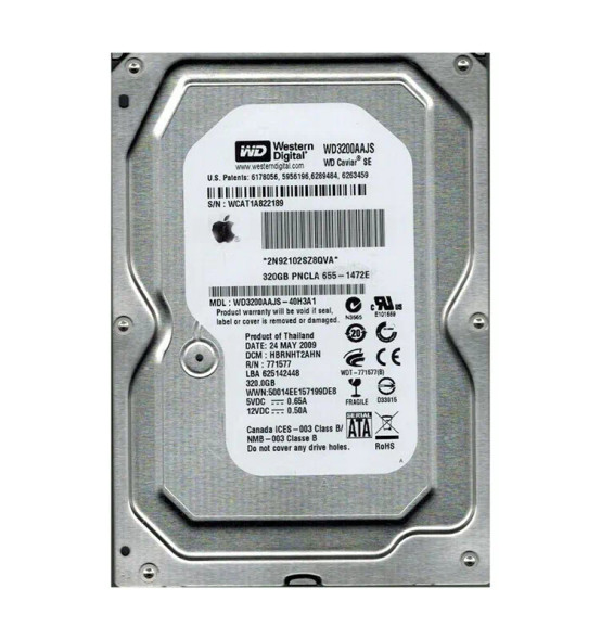 WD3200AAJS-40H3A1 - Western Digital Caviar Blue 320GB 7200RPM SATA 3Gb/s 8MB Cache 3.5-inch Hard Drive