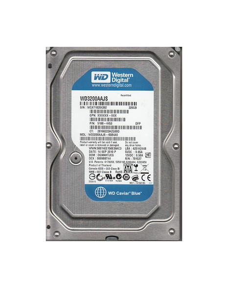 WD3200AAJS-65B4A0 - Western Digital Caviar Blue 320GB 7200RPM SATA 3Gb/s 8MB Cache 3.5-inch Hard Drive