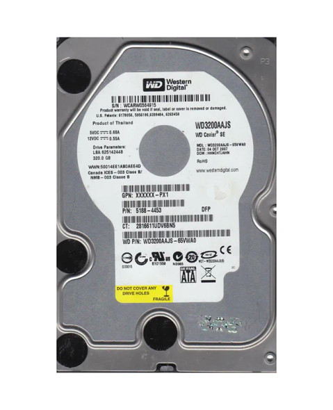 WD3200AAJS-65VWA0 - Western Digital Caviar Blue 320GB 7200RPM SATA 3Gb/s 8MB Cache 3.5-inch Hard Drive