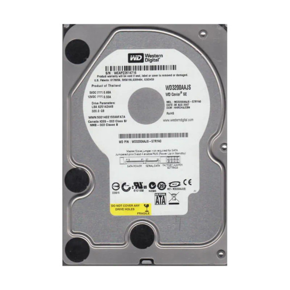 WD3200AAJS-57RYA0 - Western Digital Caviar Blue 320GB 7200RPM SATA 3Gb/s 8MB Cache 3.5-inch Hard Drive