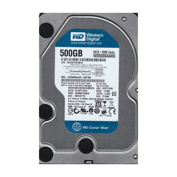 WD5000AAKS-00Z7B0 - Western Digital Caviar Blue 500GB 7200RPM SATA 3Gb/s 16MB Cache 3.5-inch Hard Drive