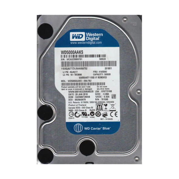 WD5000AAKS-08A7B2 - Western Digital Caviar Blue 500GB 7200RPM SATA 3Gb/s 16MB Cache 3.5-inch Hard Drive