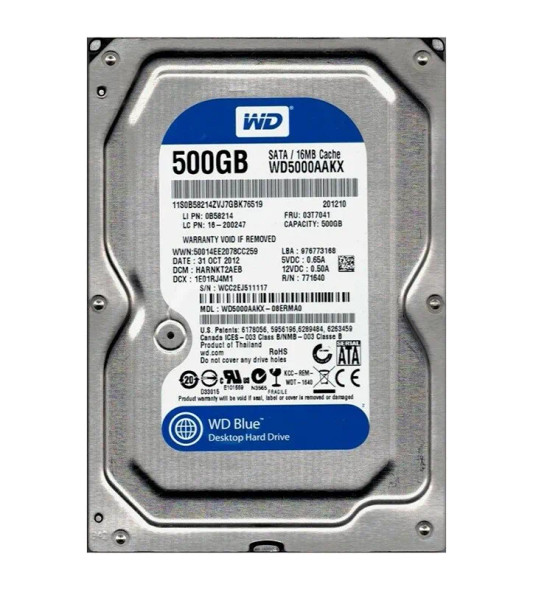 WD5000AAKX-08ERMA - Western Digital Caviar Blue 500GB 7200RPM SATA 6Gb/s 16MB Cache 3.5-inch Hard Drive