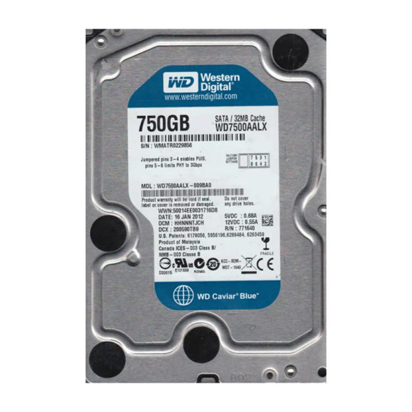 WD7500AALX-009BA0 - Western Digital Caviar Blue 750GB 7200RPM SATA 6Gb/s 32MB Cache 3.5-inch Hard Drive