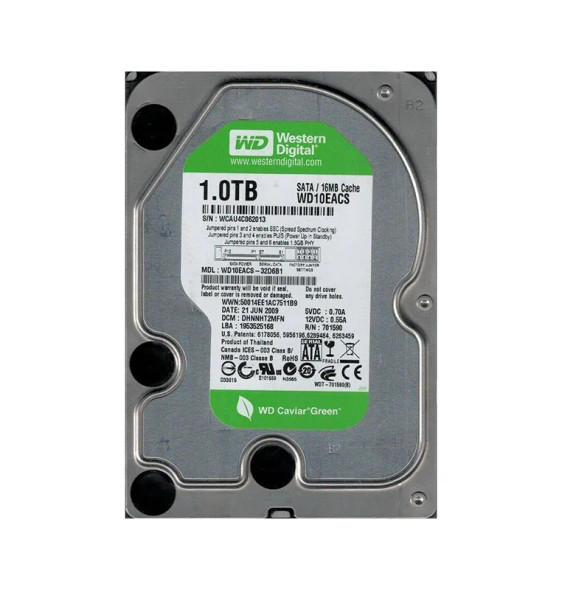 WD10EACS-32D6B1 - Western Digital Caviar GP 1TB 7200RPM SATA 3Gb/s 16MB Cache 3.5-inch Hard Drive