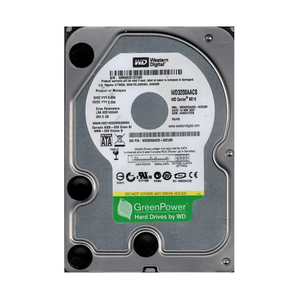WD3200AACS-32ZUB0 - Western Digital Caviar GP 320GB 7200RPM SATA 3Gb/s 16MB Cache 3.5-inch Hard Drive