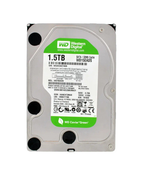 WD15EADS - Western Digital Caviar Green 1.5TB 5400RPM SATA 3Gb/s 32MB Cache 3.5-inch Hard Drive