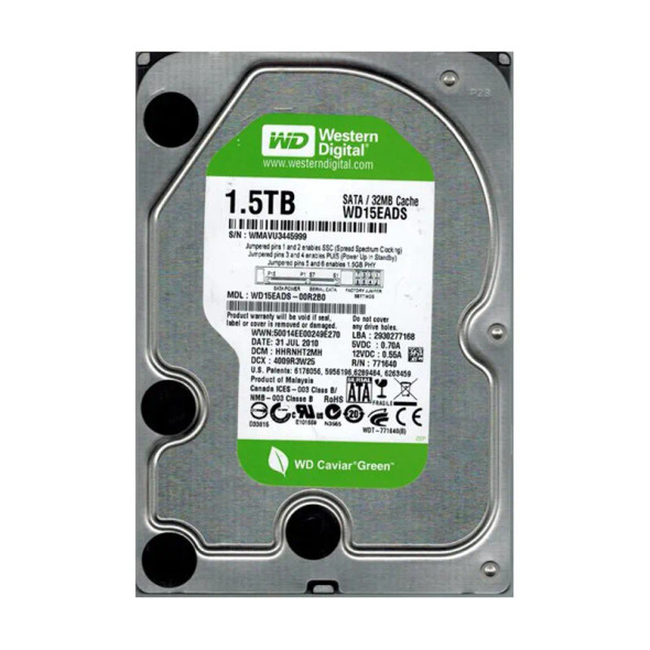 WD15EADS-00R2B0 - Western Digital Caviar Green 1.5TB 5400RPM SATA 3Gb/s 32MB Cache 3.5-inch Hard Drive