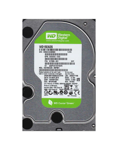 WD15EADS-65P8B1 - Western Digital Caviar Green 1.5TB 5400RPM SATA 3Gb/s 32MB Cache 3.5-inch Hard Drive