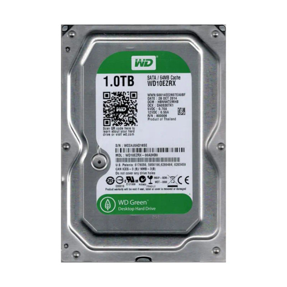 WD10EZRX-00A3KB0 - Western Digital Caviar Green 1TB 5400RPM SATA 6Gb/s 64MB Cache 3.5-inch Hard Drive