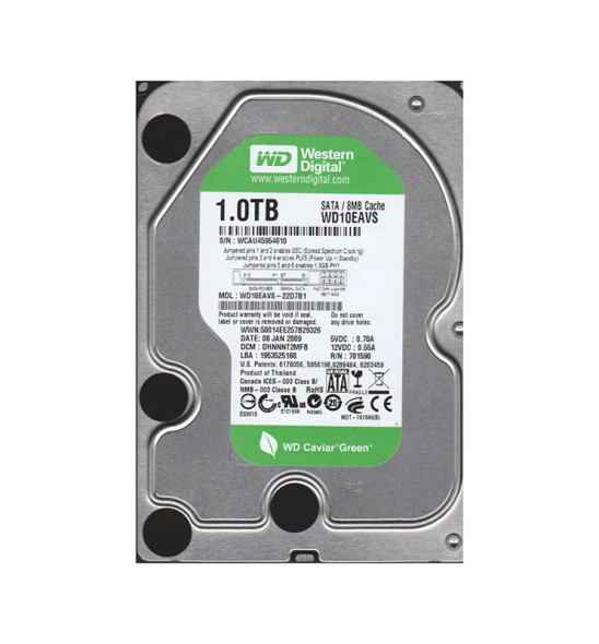 WD10EAVS-22D7B1 - Western Digital Caviar Green 1TB 7200RPM SATA 3Gb/s 8MB Cache 3.5-inch Hard Drive