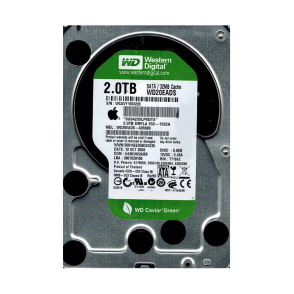 WD20EADS-42R6B0 - Western Digital Caviar Green 2TB 5400RPM SATA 3Gb/s 32MB Cache 3.5-inch Hard Drive