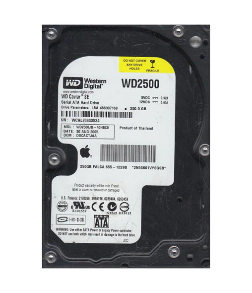 WD2500JD-40HBC0 - Western Digital Caviar SE 250GB 7200RPM SATA 1.5Gb/s 8MB Cache (512) 3.5-inch Hard Drive