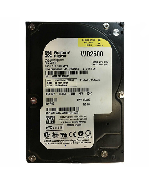 WD2500JD-75GBB0 - Western Digital Caviar SE 250GB 7200RPM SATA 1.5Gb/s 8MB Cache (512) 3.5-inch Hard Drive