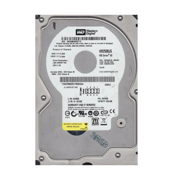 WD2500JS-08NCB1 - Western Digital Caviar SE 250GB 7200RPM SATA 3Gb/s 8MB Cache 3.5-inch Hard Drive