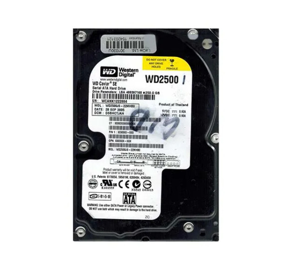 WD2500JS-22MHB0 - Western Digital Caviar SE 250GB 7200RPM SATA 3Gb/s 8MB Cache 3.5-inch Hard Drive