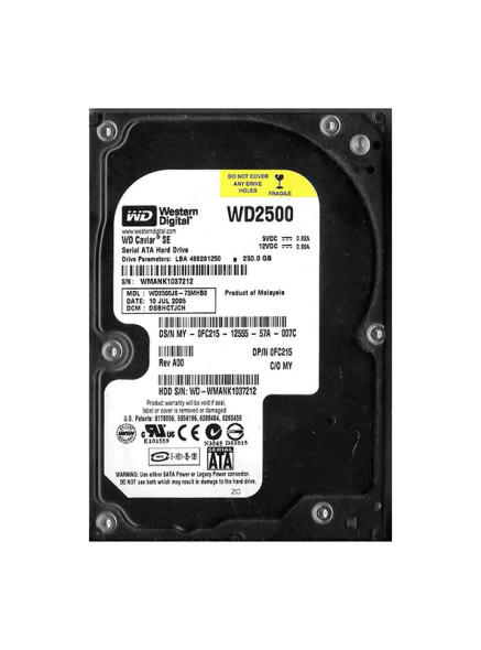 WD2500JS-75MHB0 - Western Digital Caviar SE 250GB 7200RPM SATA 3Gb/s 8MB Cache 3.5-inch Hard Drive