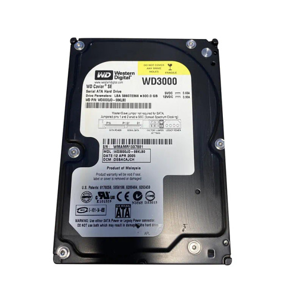 WD3000JD-98KLB0 - Western Digital Caviar SE 300GB 7200RPM SATA 1.5Gb/s 8MB Cache 3.5-inch Hard Drive