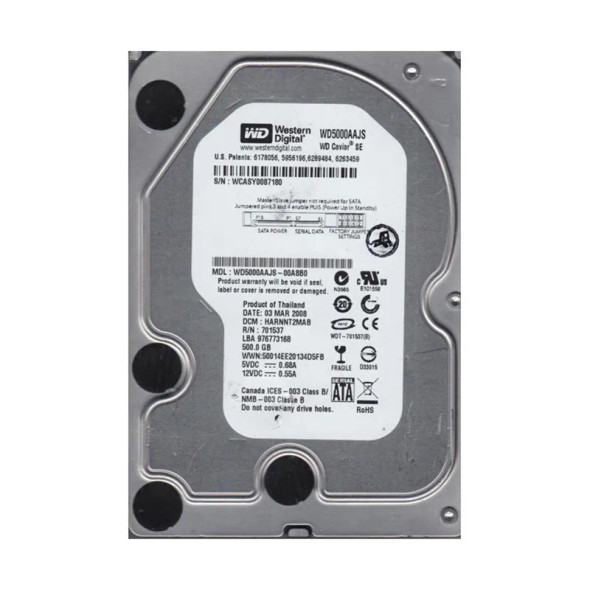 WD5000AAJS-00A8B0 - Western Digital Caviar SE 500GB 7200RPM SATA 3Gb/s 8MB Cache 3.5-inch Hard Drive