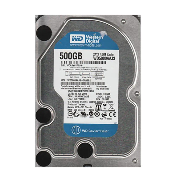 WD5000AAJS-55A8B2 - Western Digital Caviar SE 500GB 7200RPM SATA 3Gb/s 8MB Cache 3.5-inch Hard Drive