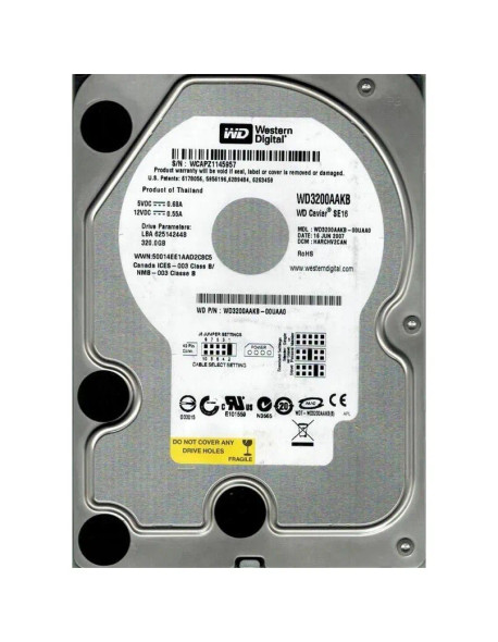 WD3200AAKB - Western Digital Caviar SE16 320GB 7200RPM IDE Ultra ATA/100 (ATA-6) 16MB Cache (CE) 3.5-inch Hard Drive