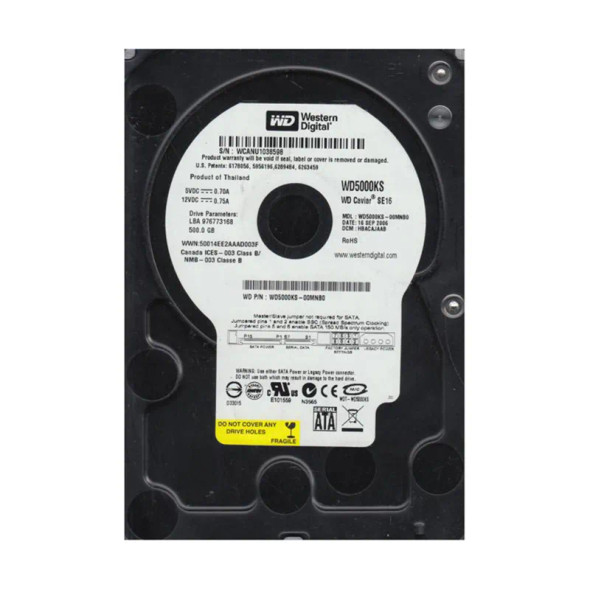 WD5000KS-00MNB0 - Western Digital Caviar SE16 500GB 7200RPM SATA 3Gb/s 16MB Cache (CE) 3.5-inch Hard Drive
