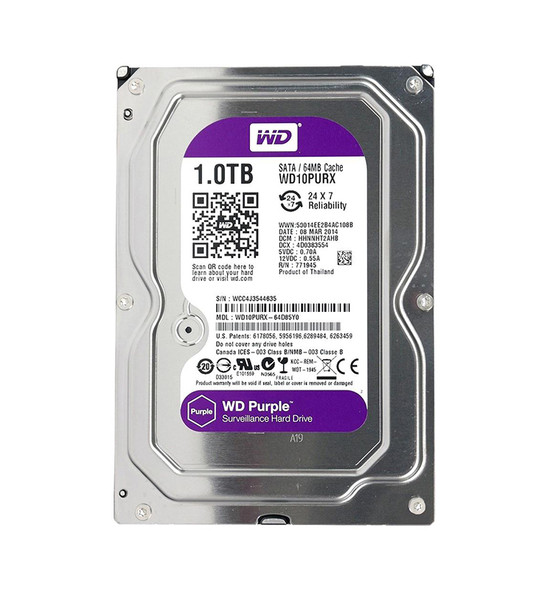 WD10PURX-64D85Y0 - Western Digital Purple 1TB 7200RPM SATA 6Gb/s 64MB Cache 3.5-inch Hard Drive
