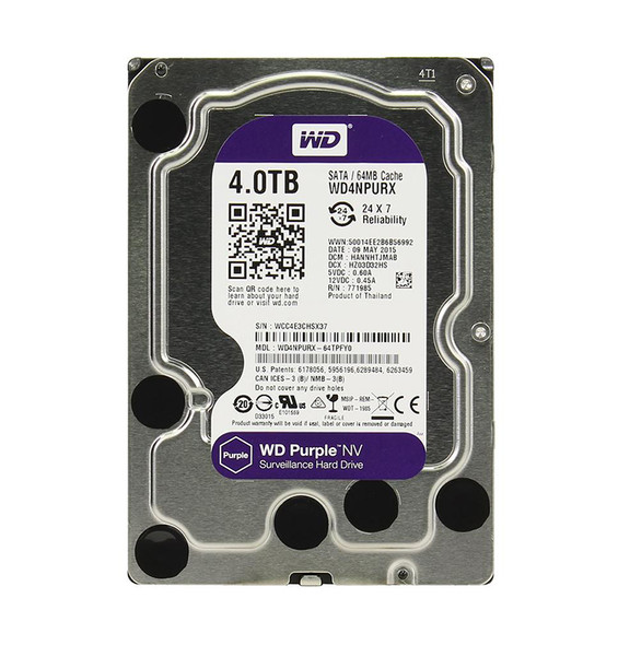WD4NPURX - Western Digital Purple NV 4TB 5400RPM SATA 6Gb/s 64MB Cache 3.5-inch Hard Drive