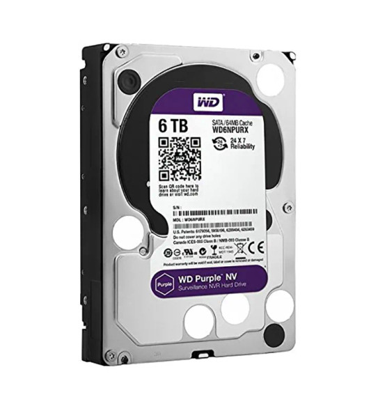 WD6NPURX - Western Digital Purple NV 6TB 5400RPM SATA 6Gb/s 64MB Cache 3.5-inch Hard Drive for Surveillance
