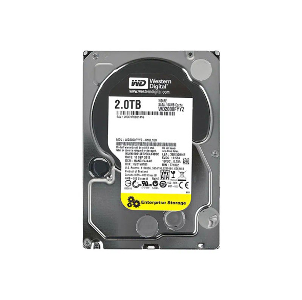 WD2000FYYZ-1UL1B0 - Western Digital RE 4TB 7200RPM SATA 6Gb/s 64MB Cache 3.5-inch Hard Drive