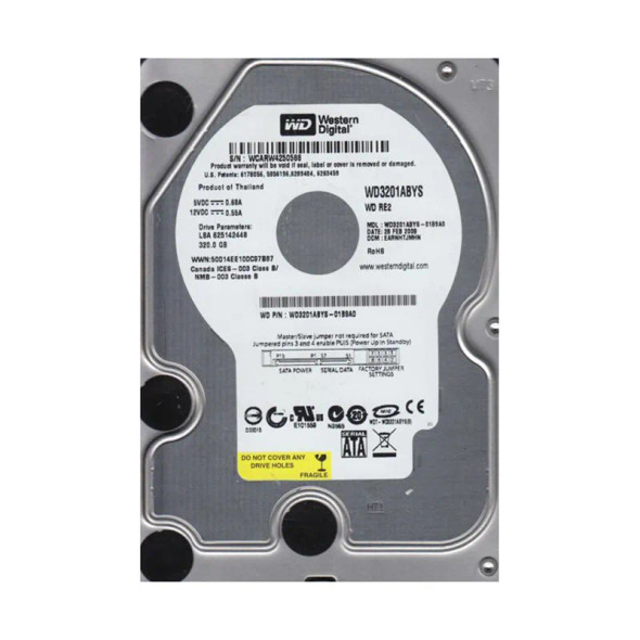 WD3201ABYS-01B9A0 - Western Digital RE2 320GB 7200RPM SATA 3Gb/s 16MB Cache (RoHS) 3.5-inch Hard Drive