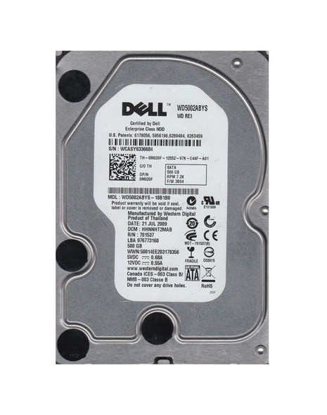 WD5002ABYS-18B1B0 - Western Digital RE3 500GB 7200RPM SATA 3Gb/s 16MB Cache 3.5-inch Hard Drive