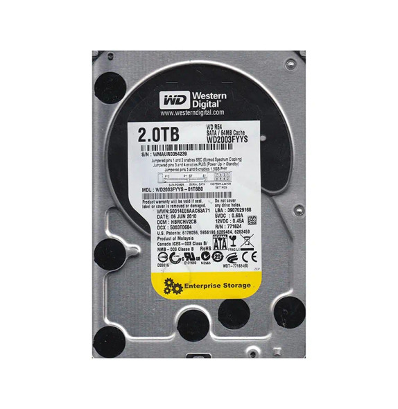 WD2003FYYS-01T8B0 - Western Digital RE4 2TB 7200RPM SATA 3Gb/s 64MB Cache 3.5-inch Hard Drive