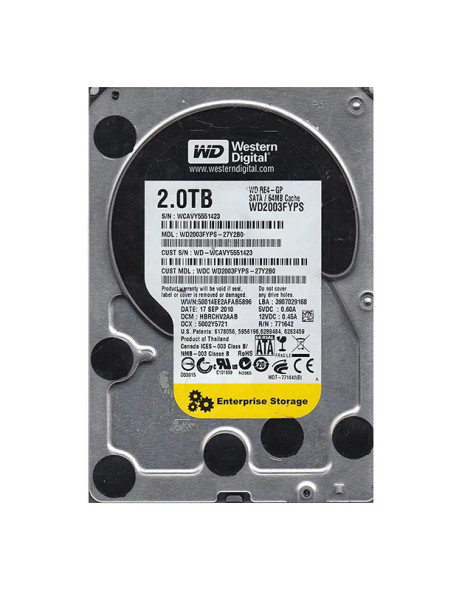 WD2003FYPS - Western Digital RE4 GP 2TB 5400RPM SATA 3Gb/s 64MB Cache 3.5-inch Hard Drive