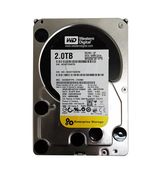 WD2003FYPS-27W9B0 - Western Digital RE4-GP 2TB 7200RPM SATA 3Gb/s 64MB Cache (RoHS) 3.5-inch Enterprise Hard Drive