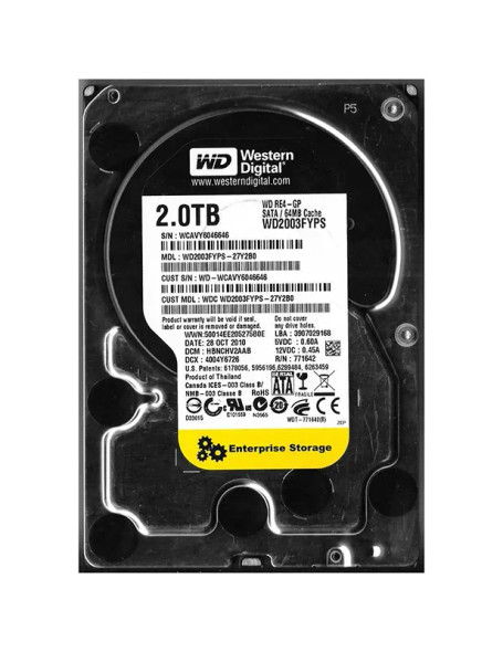 WD2003FYPS-27Y2B0 - Western Digital RE4-GP 2TB 7200RPM SATA 3Gb/s 64MB Cache (RoHS) 3.5-inch Enterprise Hard Drive