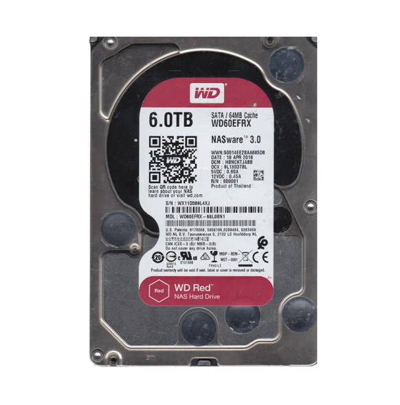 WD60EFRX-68L0BN1 - Western Digital Red 6TB 5400RPM SATA 6Gb/s 64MB Cache 3.5-inch Hard Drive