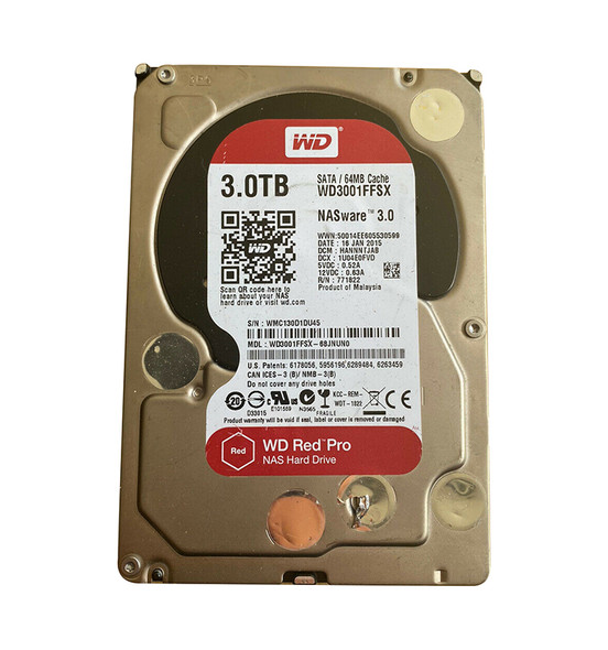 WD3001FFSX-68JNUN0 - Western Digital Red Pro 3TB 7200RPM SATA 6Gb/s 64MB Cache 3.5-inch Hard Drive