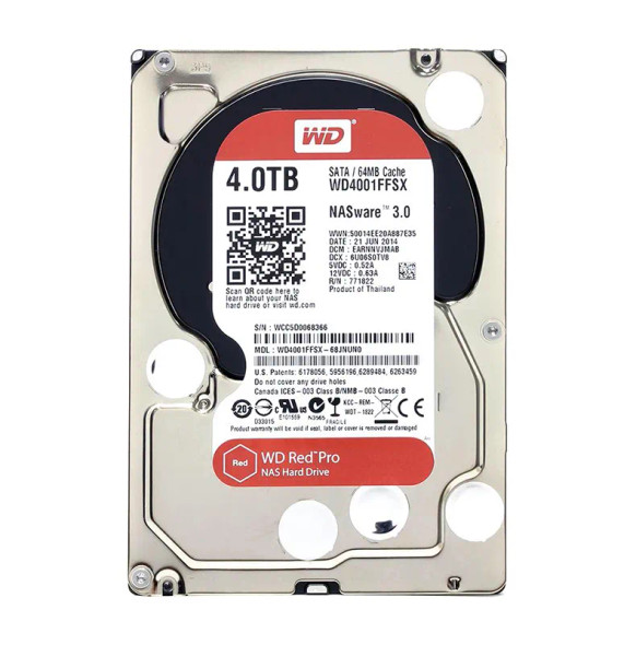 WD4001FFSX-68JNUN0 - Western Digital Red Pro 4TB 7200RPM SATA 6Gb/s 64MB Cache 3.5-inch Hard Drive