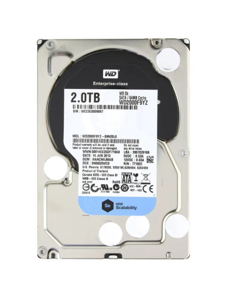 WD2000F9YZ-09N20L0 - Western Digital SE 2TB 7200RPM SATA 6Gb/s 64MB Cache 3.5-inch Hard Drive