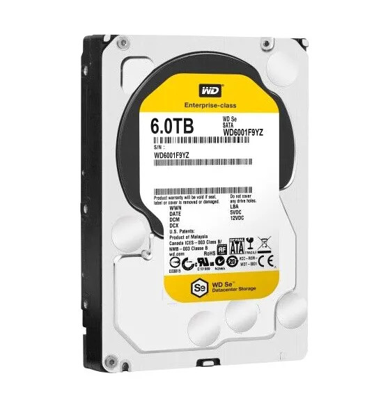 WD6001F9YZ - Western Digital Se 6TB 7200RPM SATA 6Gb/s 128MB Cache 3.5-inch Hard Drive