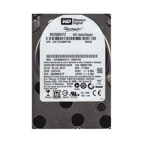 WD2500HHTZ-04N21V0 - Western Digital VelociRaptor 250GB SATA 6Gb/s 10000RPM 64MB Cache 3.5-inch Hard Drive